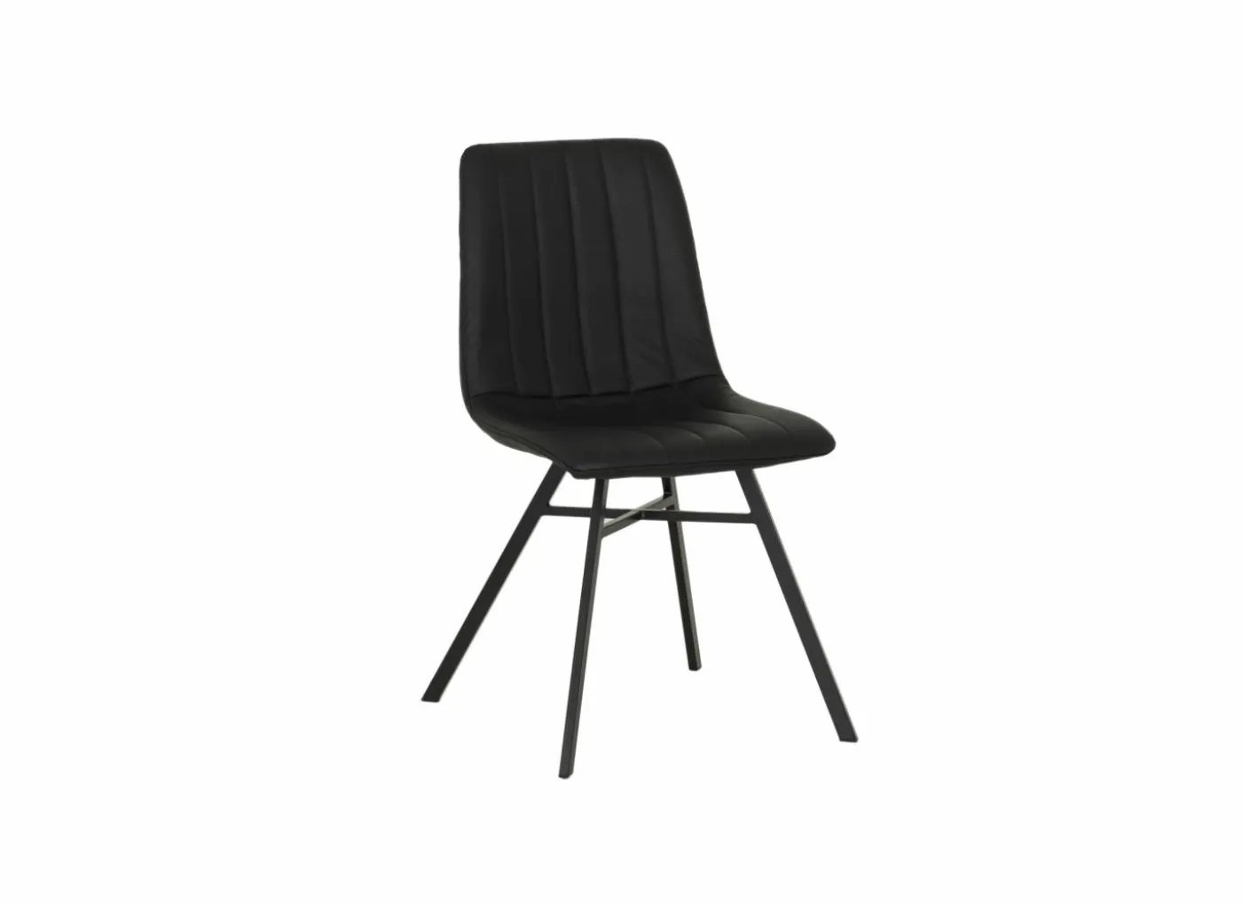 Stoel S190 45,5x56x87,5cm - lederlook - zwart