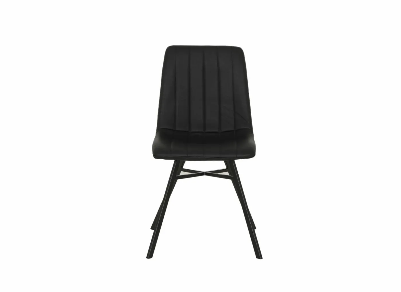Stoel S190 45,5x56x87,5cm - lederlook - zwart