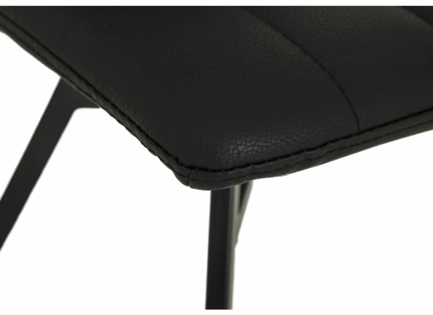 Stoel S190 45,5x56x87,5cm - lederlook - zwart