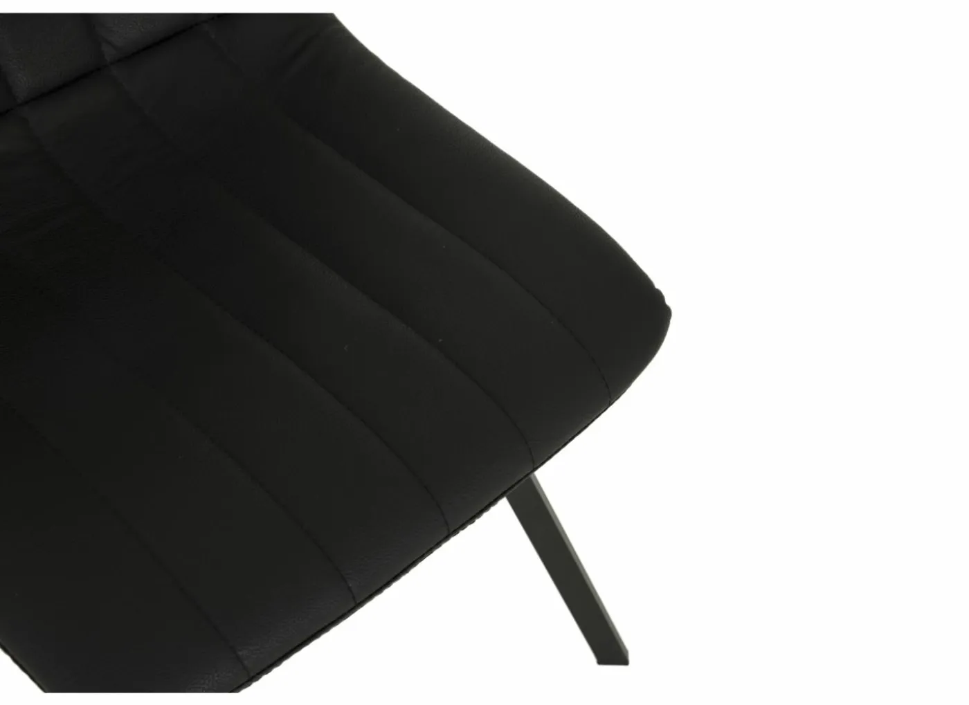 Stoel S190 45,5x56x87,5cm - lederlook - zwart