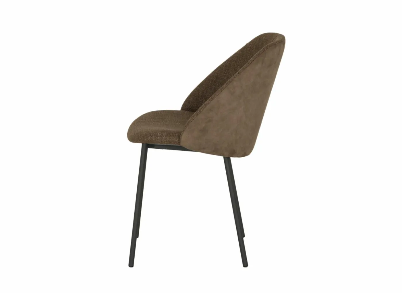 Stoel Soda 54,50x60x82cm - stof - chocolade & nougat
