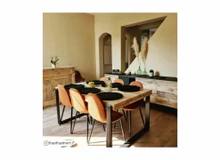 Stoel Speech 45x46x88cm - stof - cognac