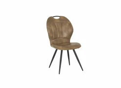 Stoel ST1910 53x66x93.5cm - lederlook - cognac