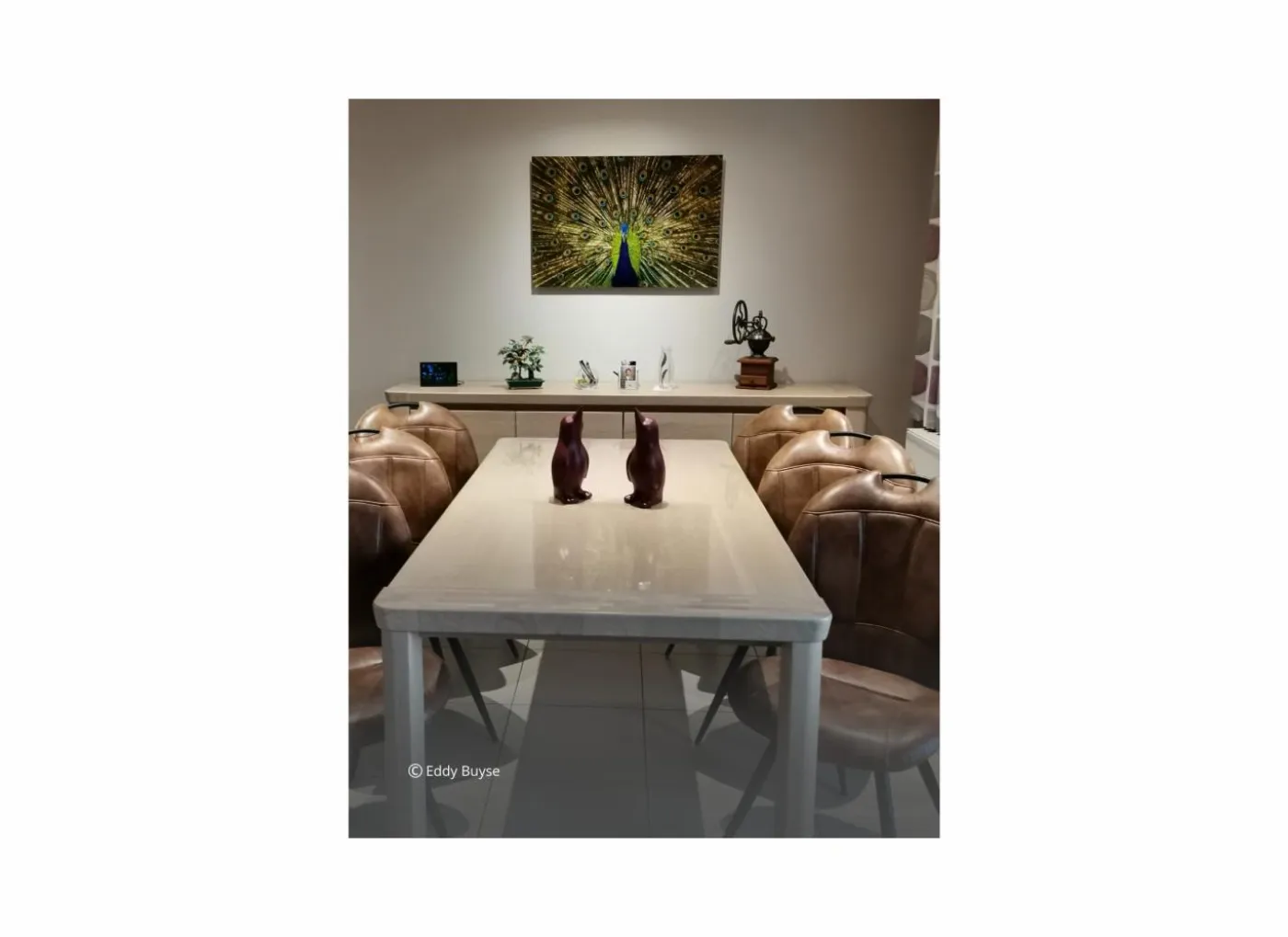 Stoel ST1910 53x66x93.5cm - lederlook - cognac
