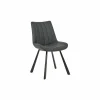 Stoel 50x63x87cm - lederlook - antraciet