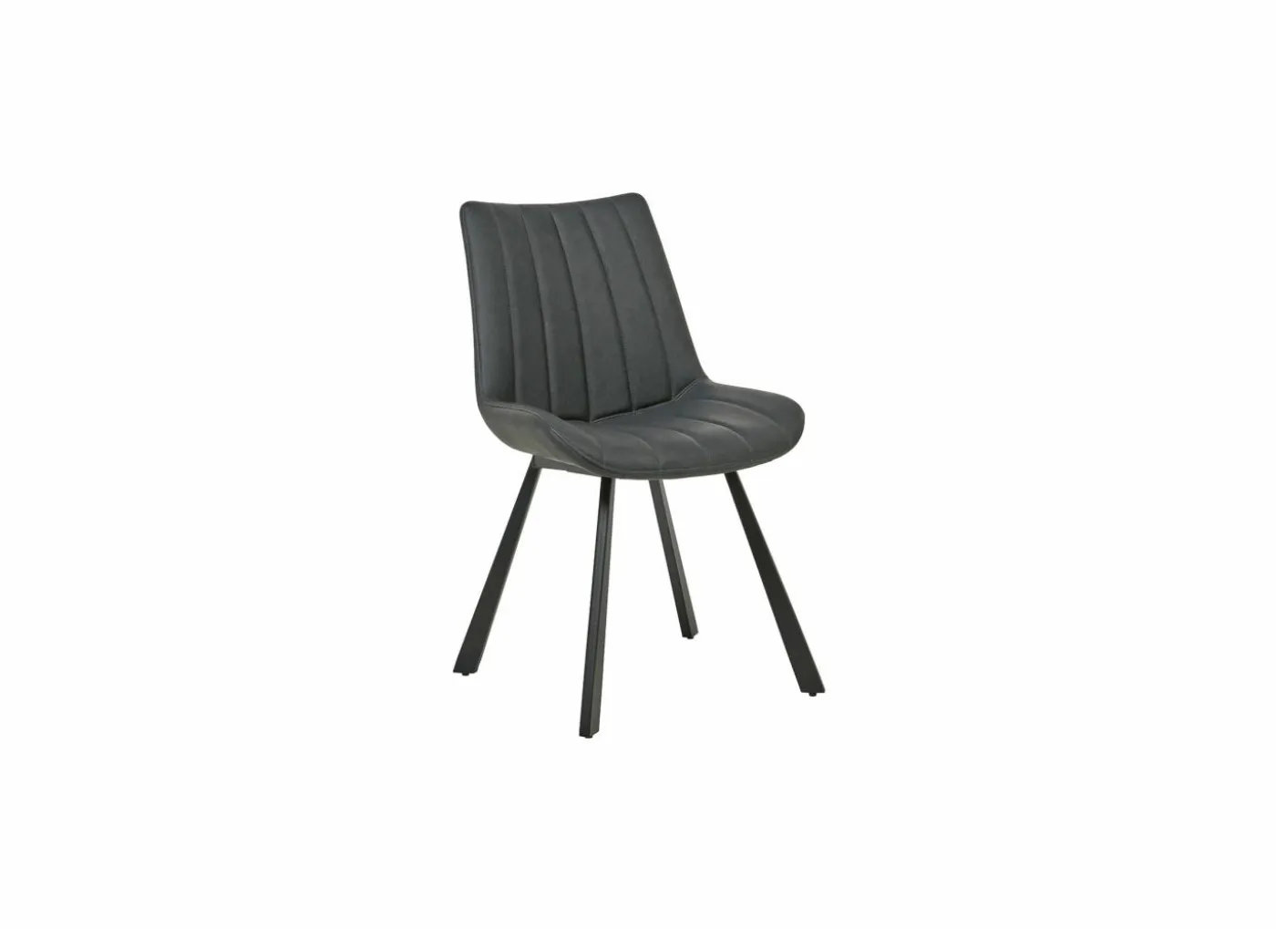 Stoel 50x63x87cm - lederlook - antraciet