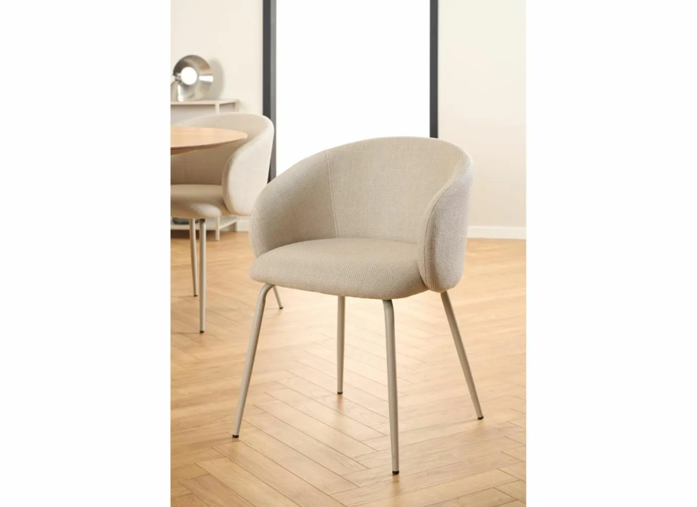 Stoel 55,5x55x79cm - stof - beige