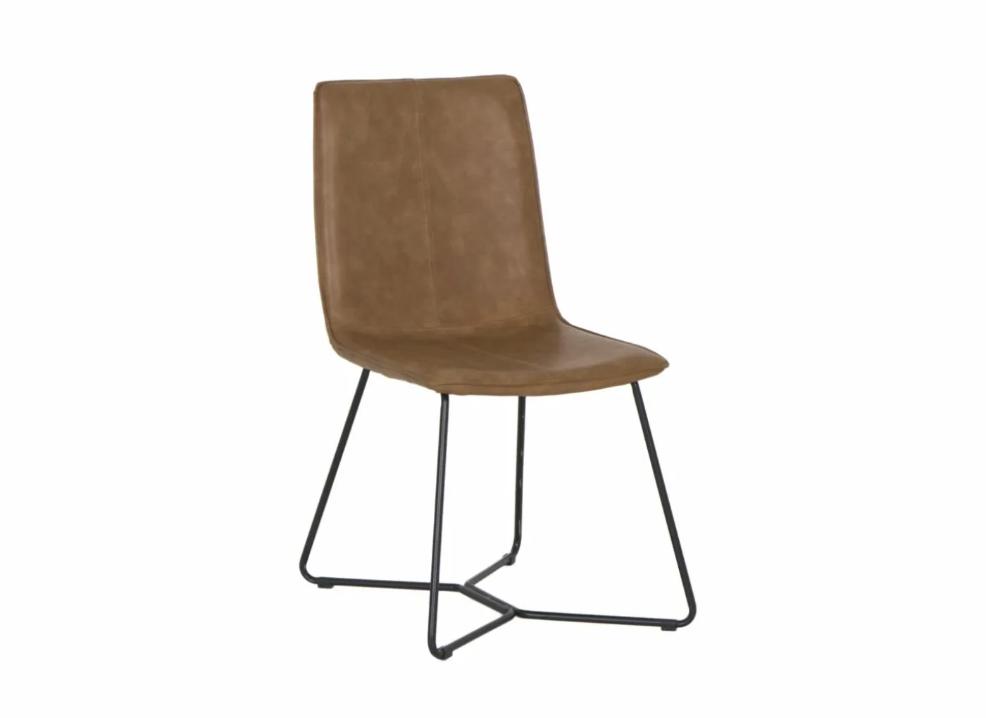 Stoel Zigzag 46x60x90cm - lederlook - cognac