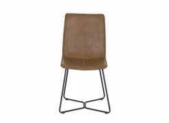 Stoel Zigzag 46x60x90cm - lederlook - cognac