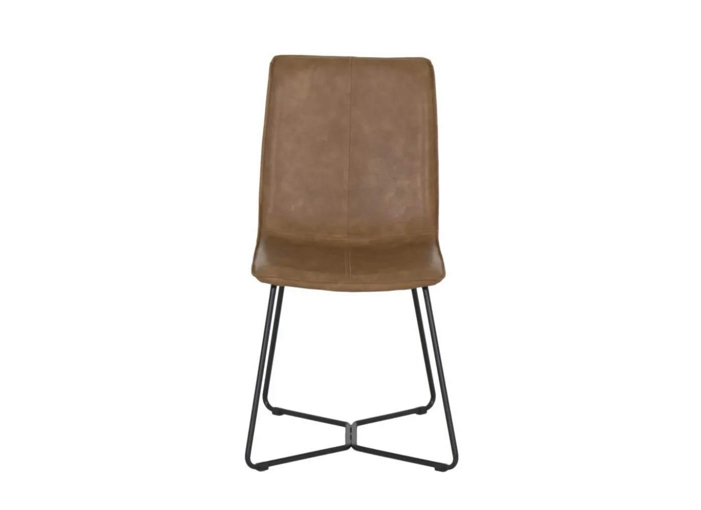 Stoel Zigzag 46x60x90cm - lederlook - cognac
