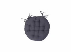 Stoelkussen Ø38cm - katoen - donkergrijs