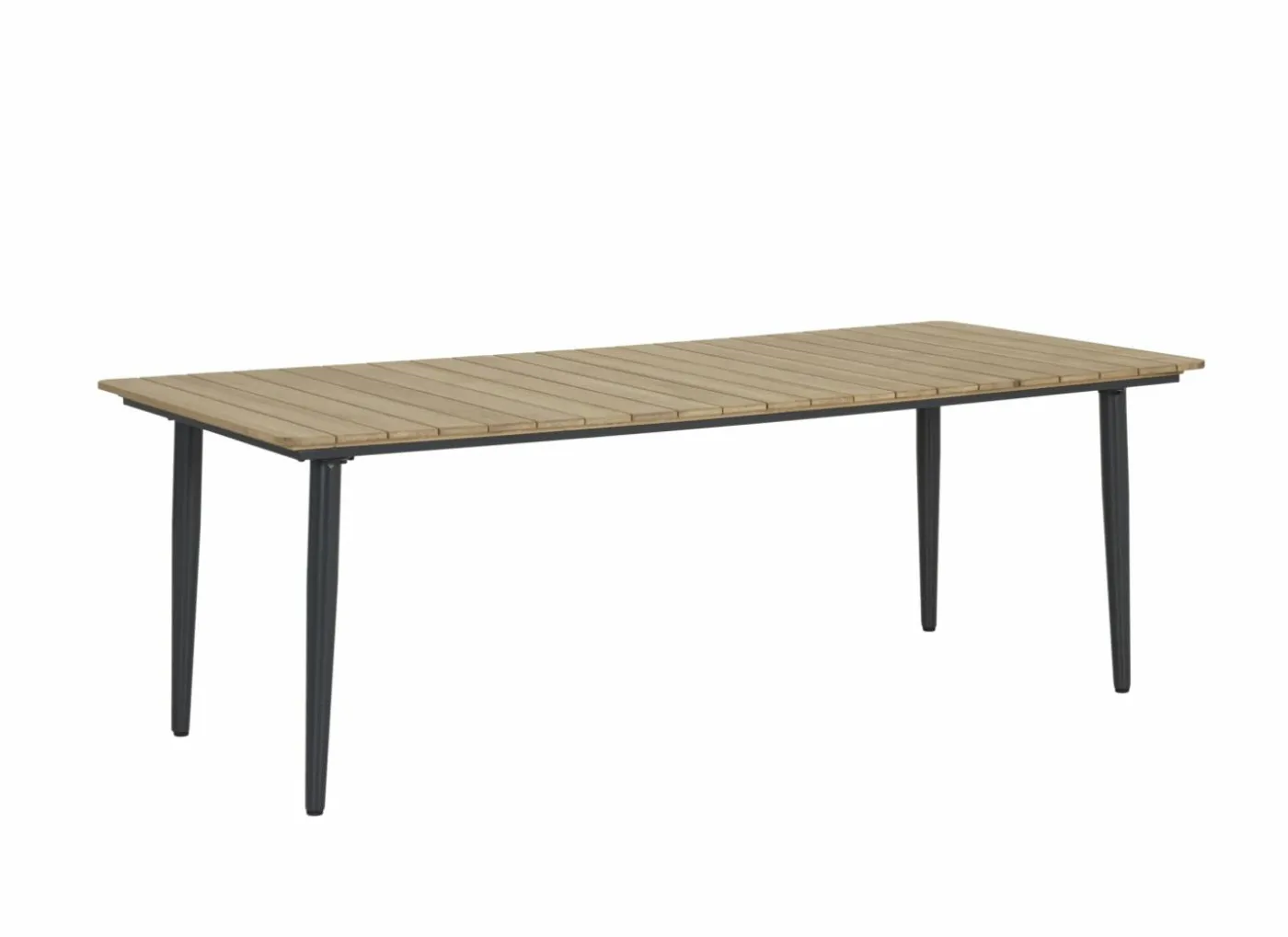Tafel Brisk 220x100cm - teak massief & aluminium - naturel