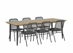 Tafel Brisk 220x100cm - teak massief & aluminium - naturel