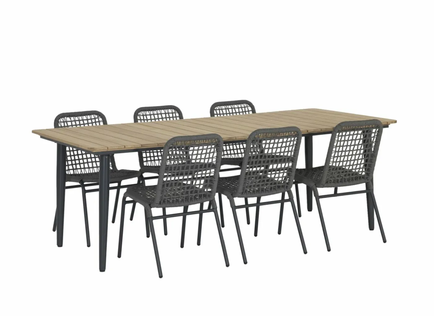 Tafel Brisk 220x100cm - teak massief & aluminium - naturel