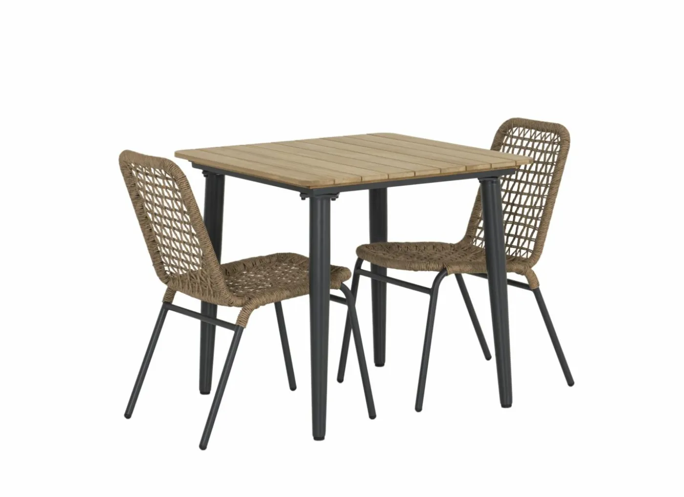 Tafel Brisk 80x80cm - teak massief & aluminium - naturel