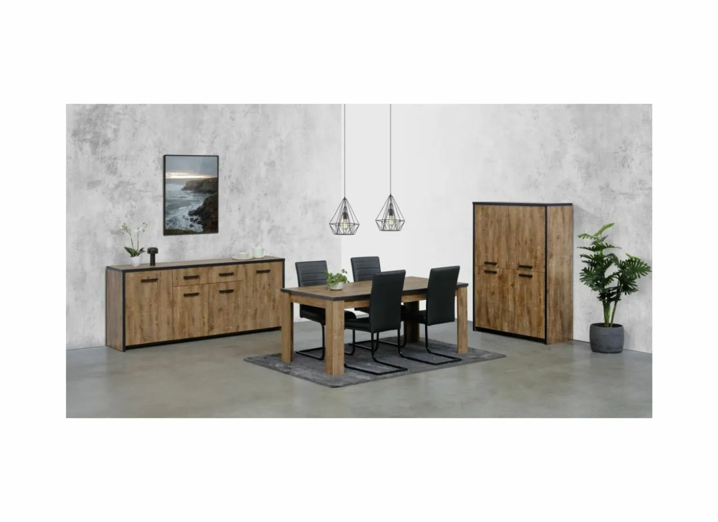 Tafel Esther 180x90cm - meubelplaat - industrial oak
