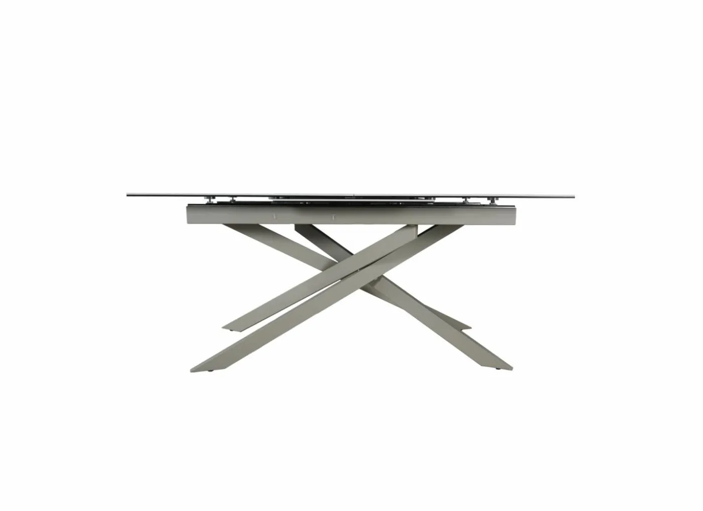 Tafel Gantia 180/240x90x76cm - keramiek & glas - wit goud zwart