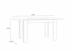 Tafel Killarney 120/147/175x85x78cm - decor - mauvella oak
