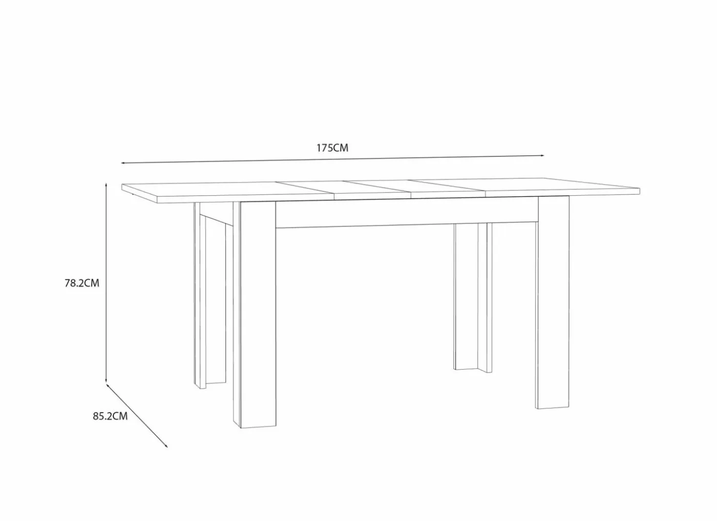 Tafel Killarney 120/147/175x85x78cm - decor - mauvella oak