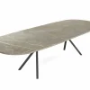 Tafel Onyx  220/300x120cm - HPL - marmor lugano & antraciet