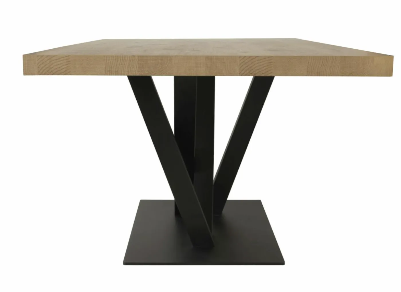 Tafel Sacha 170x100cm - melamine & metaal - canyon oak & zwart
