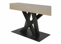 Tafel Sacha 230x100cm - melamine & metaal - canyon oak & zwart