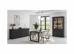 Tafel Valencia 180x98cm - melamine -zwarte eik