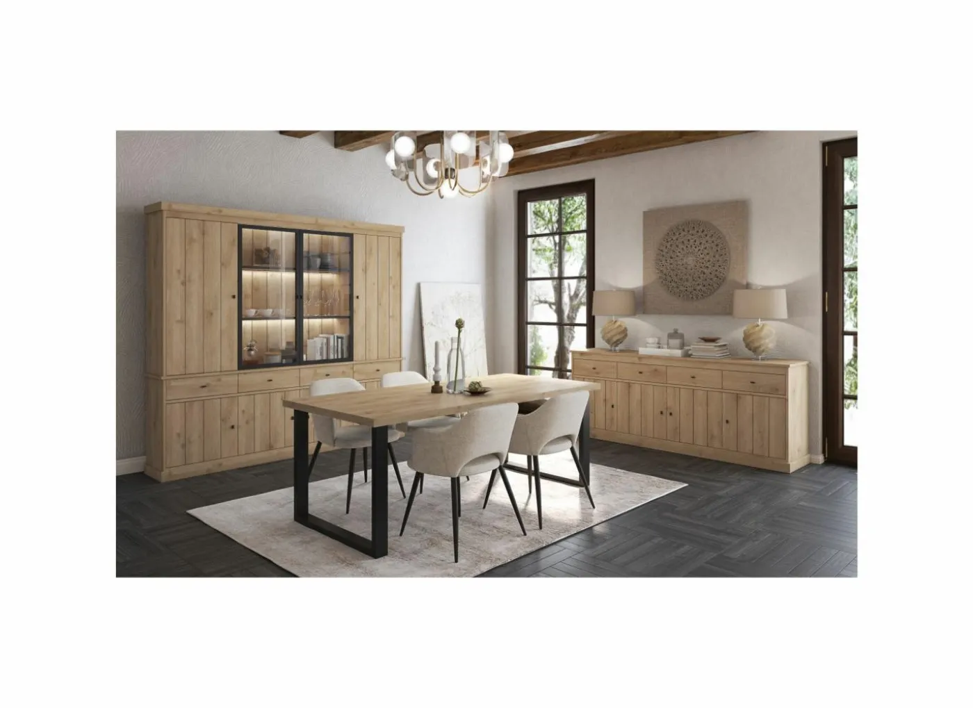 Tafel Valencia 210x98cm - melamine - lichte eik
