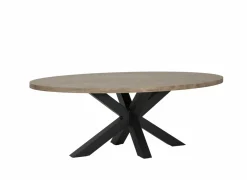Tafel 225x120cm - decor - old teak & matt black