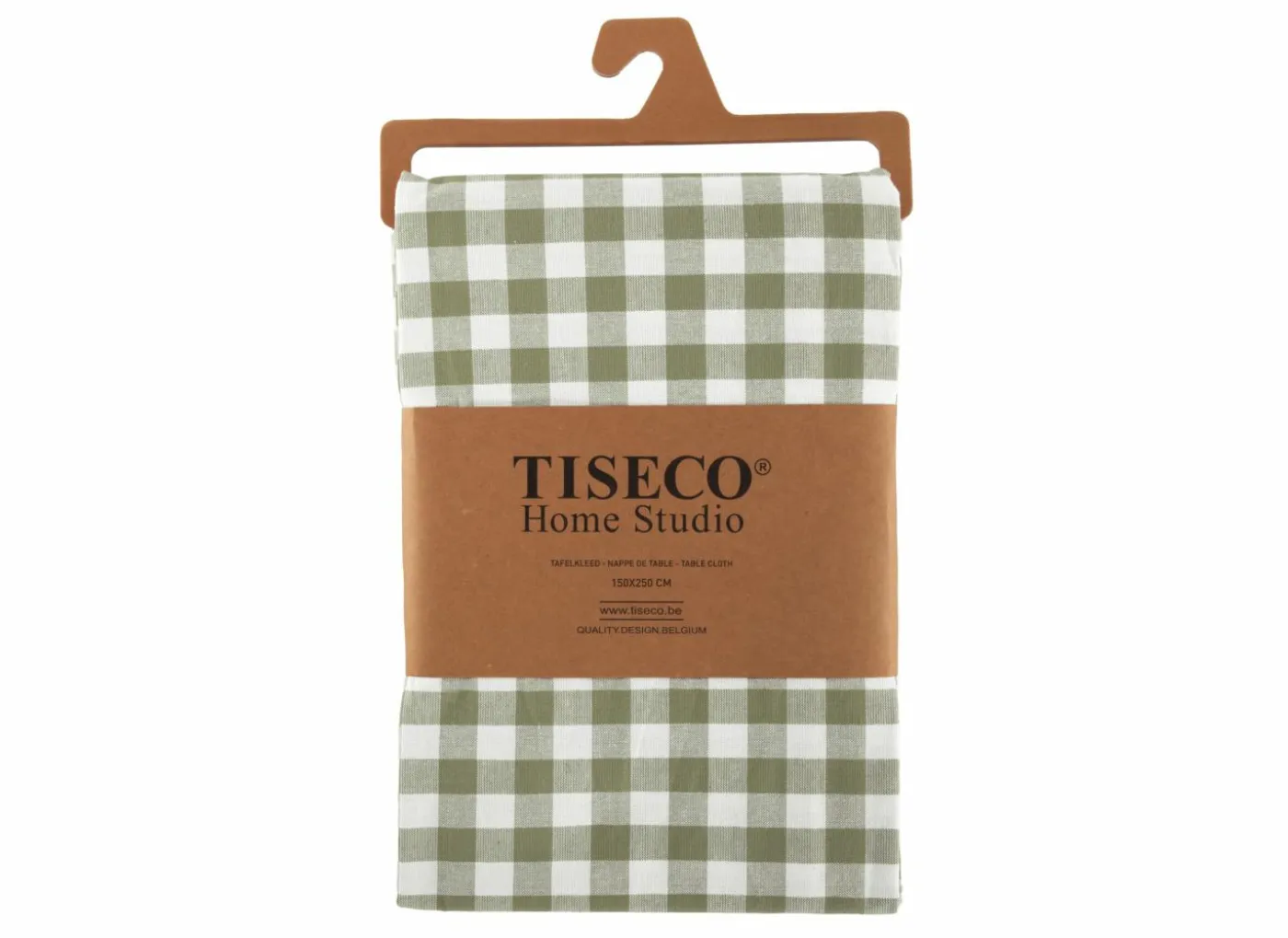 Tafelkleed Gingham 150x250cm - katoen - olijfgroen