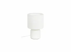 Tafellamp Bona E14 H22cm - PVC & bouclé - wit