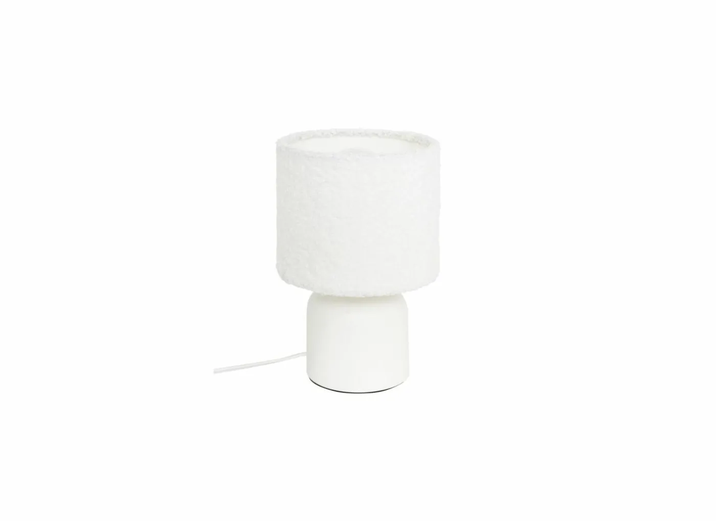 Tafellamp Bona E14 H22cm - PVC & bouclé - wit
