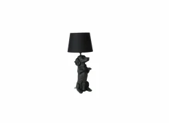 Tafellamp Dackel E27 H44,5cm - polystone - mat zwart