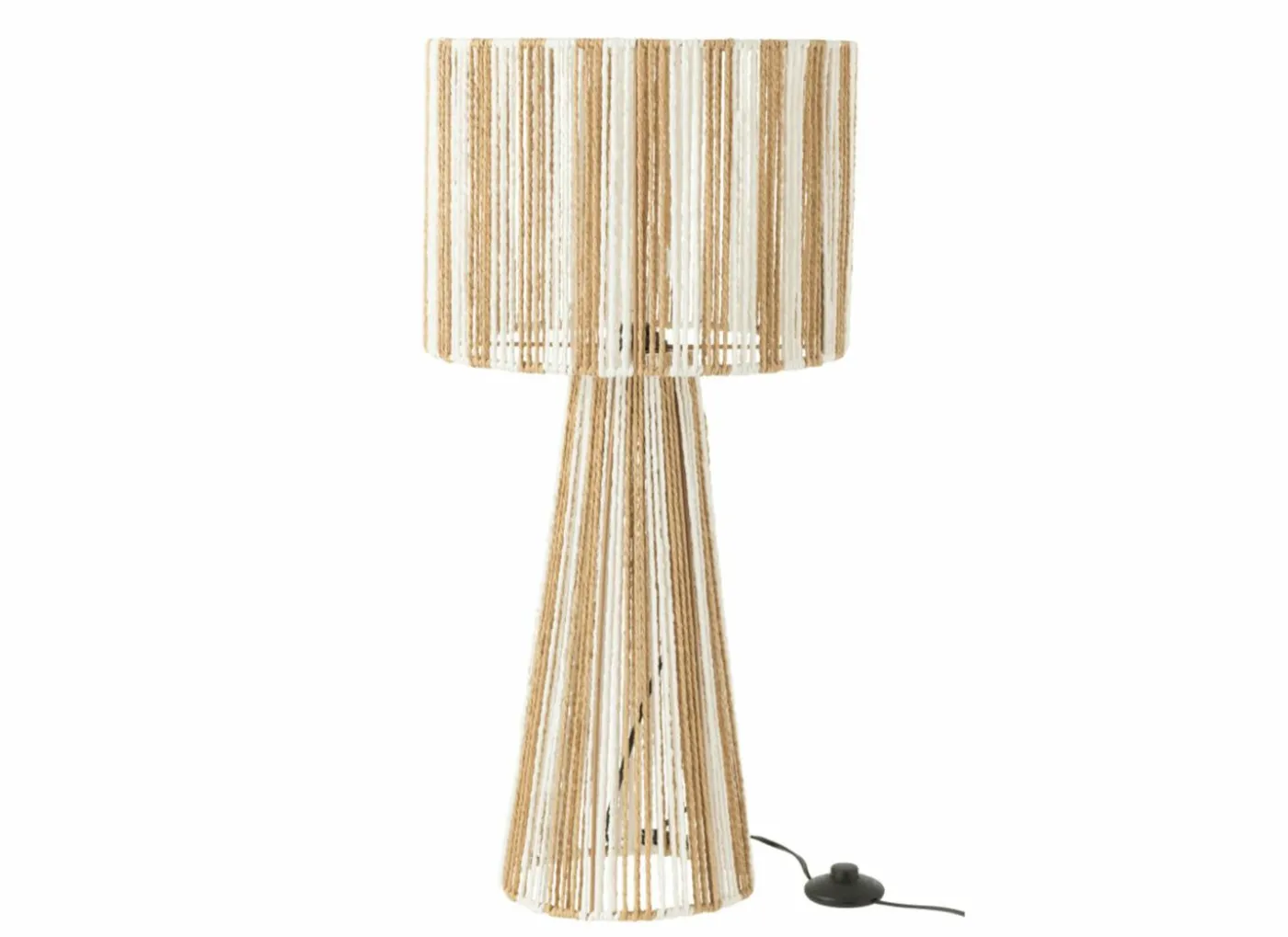 Tafellamp E27 H69cm - papier - wit & naturel