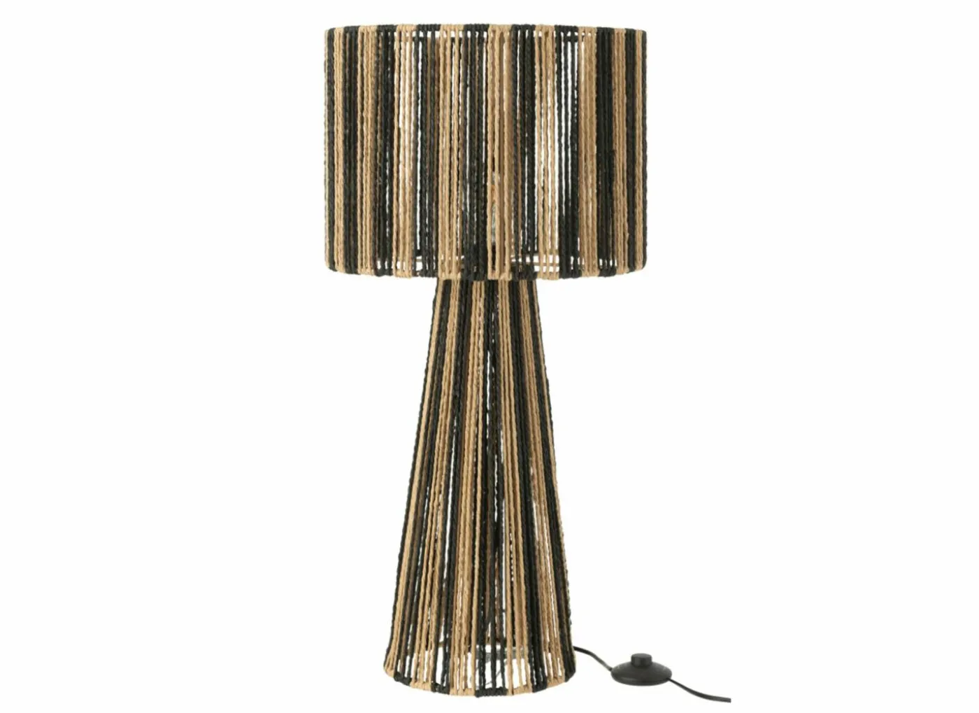 Tafellamp E27 H69cm - papier - zwart & naturel