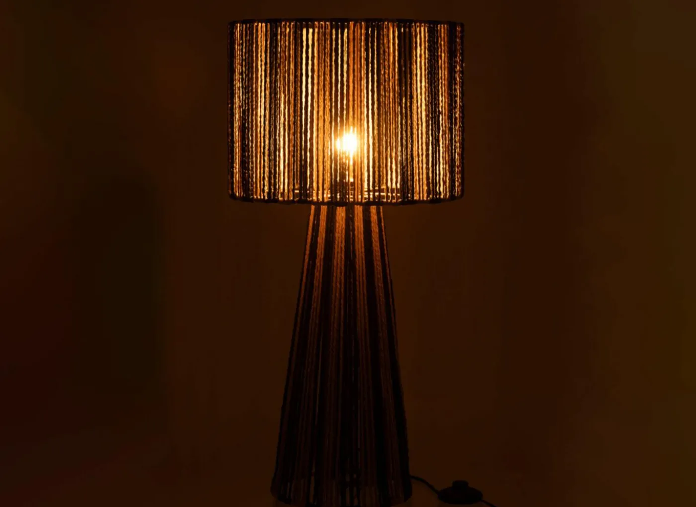 Tafellamp E27 H69cm - papier - zwart & naturel