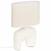 Tafellamp Gaby H31,5cm E14 - stoneware - wit