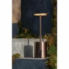 Tafellamp H20cm - aluminium - brons met herlaadbare batterij