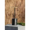 Tafellamp H20cm - aluminium - zwart met herlaadbare batterij