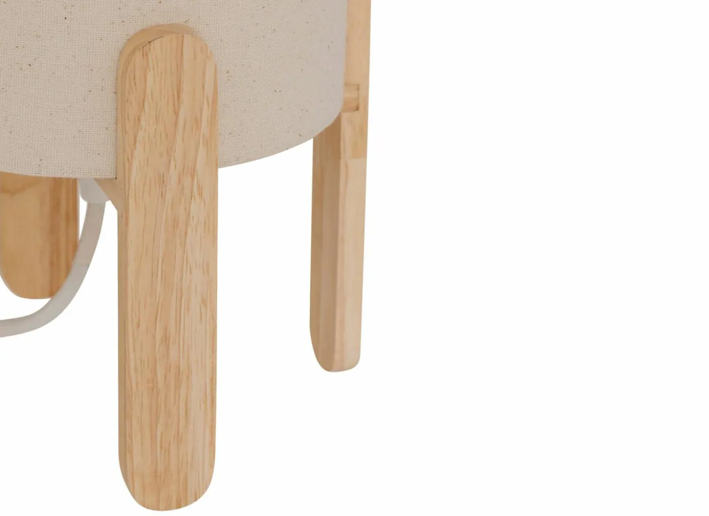 Tafellamp Rafa Ø18xH37cm - hevea & PVC - beige & naturel