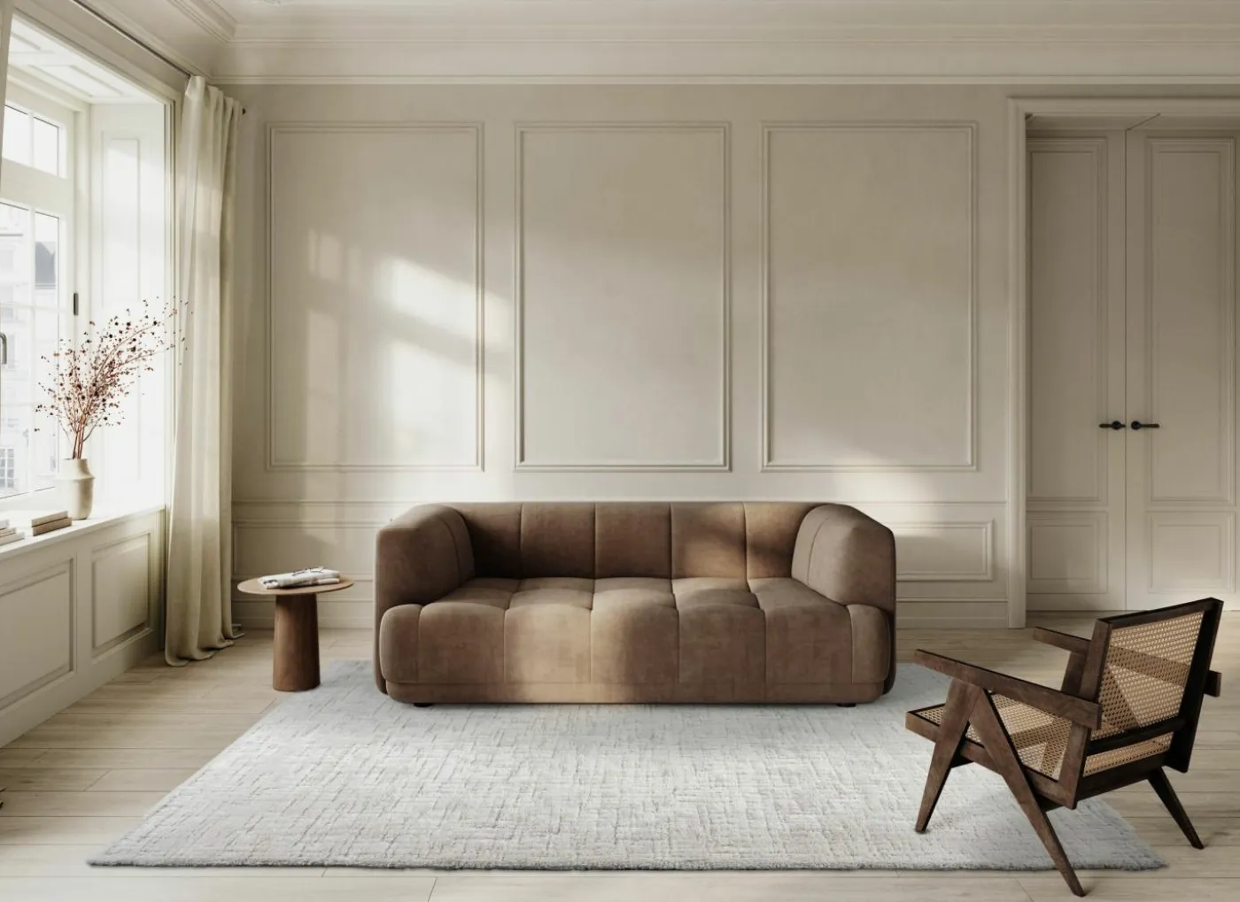 Tapijt Madagaskar 200x290cm - polyestervezel - wit
