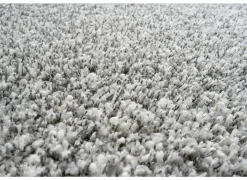 Tapijt Twister 160x160cm - polypropyleen - wit & zilver