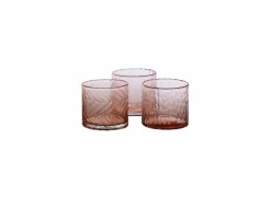 Theelichthouder Cassis Ø11x10cm - glas - roze