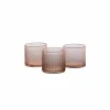 Theelichthouder Cassis Ø11x10cm - glas - roze