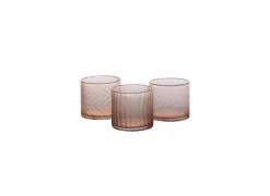 Theelichthouder Cassis Ø11x10cm - glas - roze