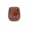Theelichthouder H14cm - glas - burgundy & gold