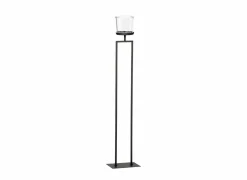 Theelichthouder Ludowik H100cm - metaal & glas - zwart
