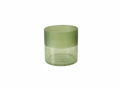 Theelichthouder Meredith set van 2 - glas - groen