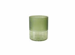 Theelichthouder Meredith set van 2 - glas - groen
