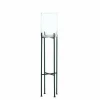Theelichthouder Vincent H100cm - metaal & glas - zwart